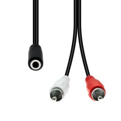 "High-Quality ProXtend 3-Pin to 2 x RCA Cable F-M – Manufacturer Part No: M3F2XRCA-002"